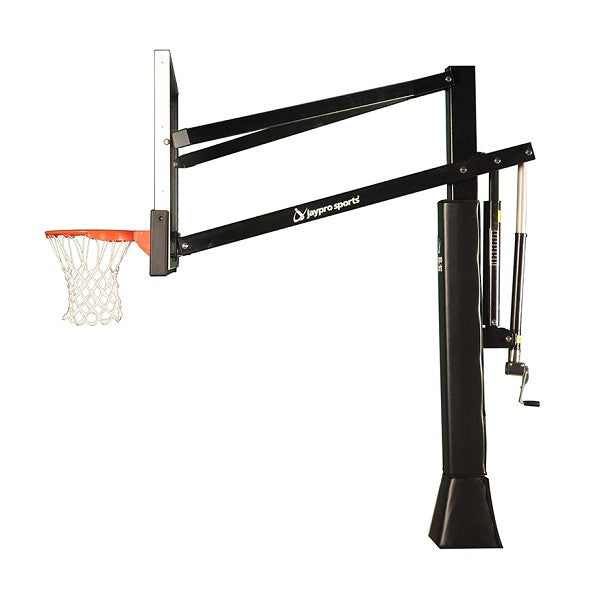 Jaypro Titan Adjustable Basketball System - 72 in. Tempered Glass Backboard, 6x6 Pole