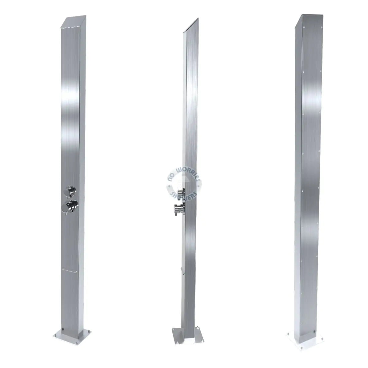 No Worries Showers Toorak Silver 316L Marine Grade Stainless Steel Outdoor Indoor Water Fall Pool Shower Rinse-Off Shower