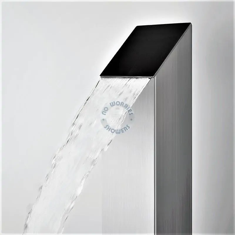 No Worries Showers Toorak Silver 316L Marine Grade Stainless Steel Outdoor Indoor Water Fall Pool Shower Rinse-Off Shower