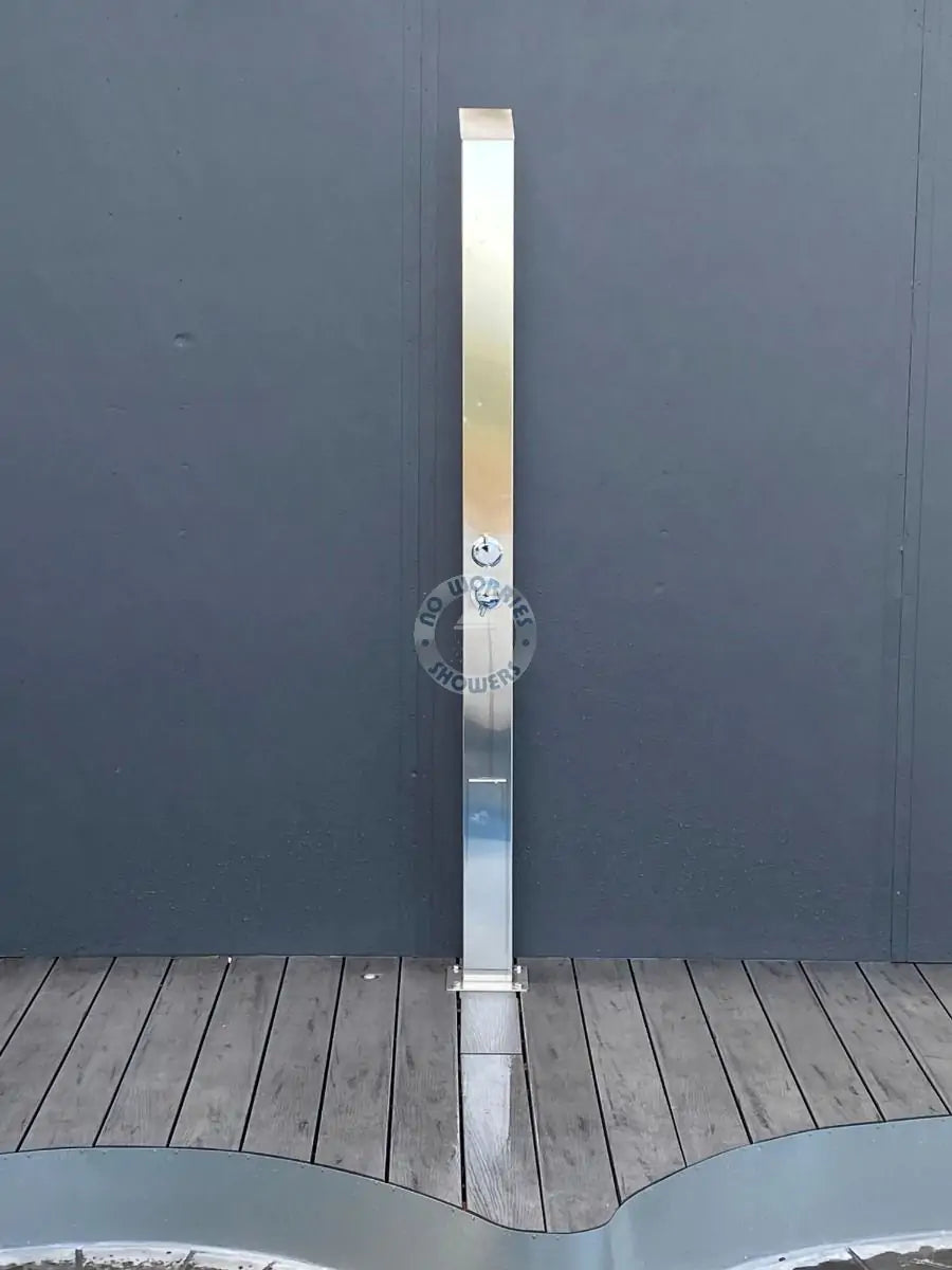 No Worries Showers Toorak Silver 316L Marine Grade Stainless Steel Outdoor Indoor Water Fall Pool Shower Rinse-Off Shower