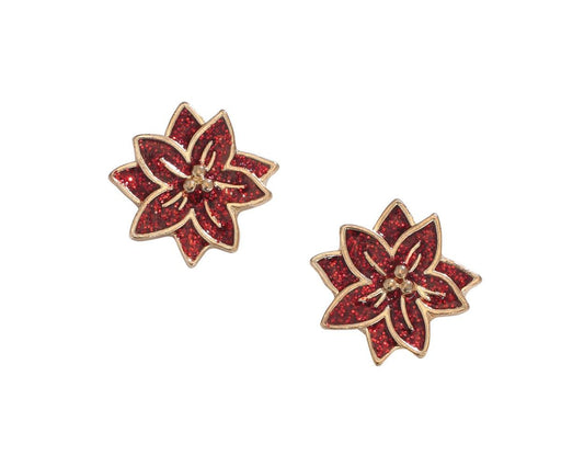 Glitternamel Poinsettias - Earrings
