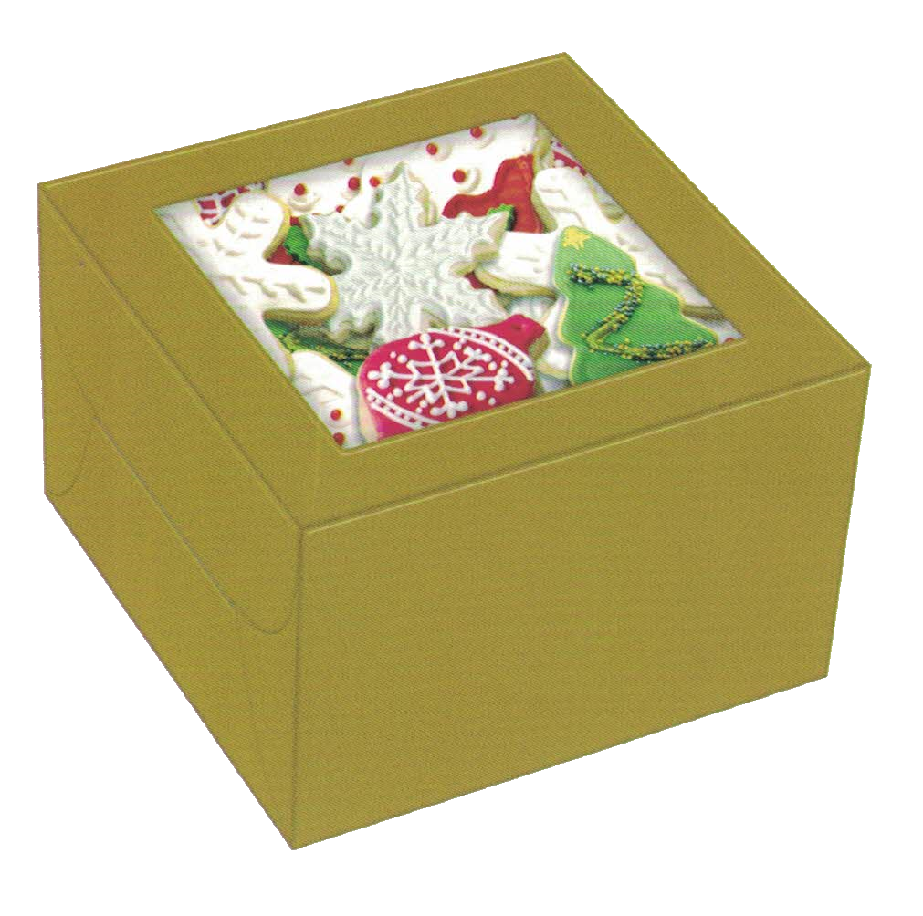 Square Cookie Box Gold