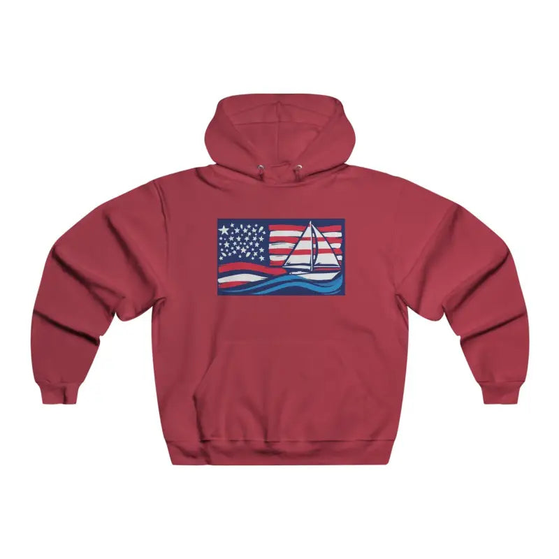 Ocean State Styles Hoodie United By American Flag Sailboat