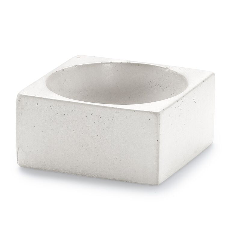 Concrete Square Pinch Bowl: White