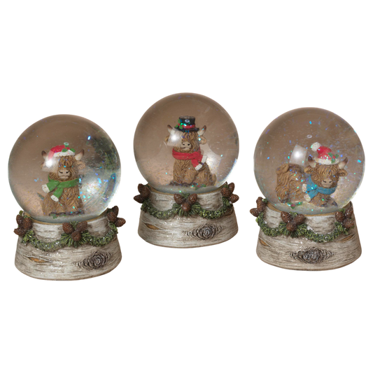 Highland Cow Holiday Water Globe -