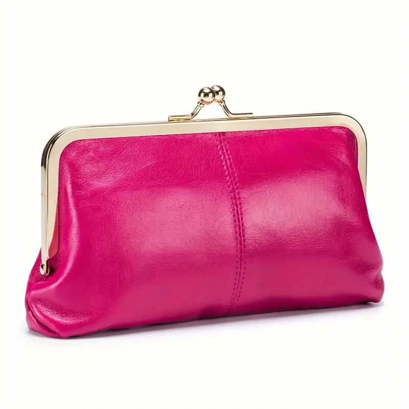 Vintage Chic Leather Clutch Lady Purse