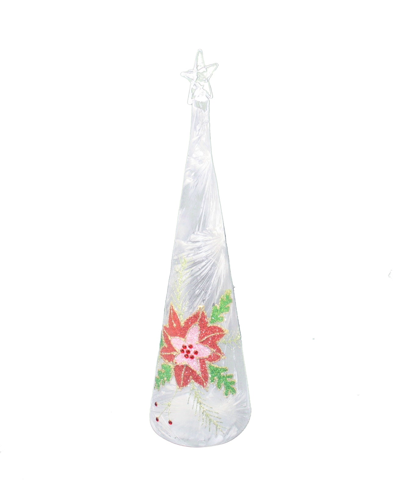 LED Glass Poinsettia Tree - Large