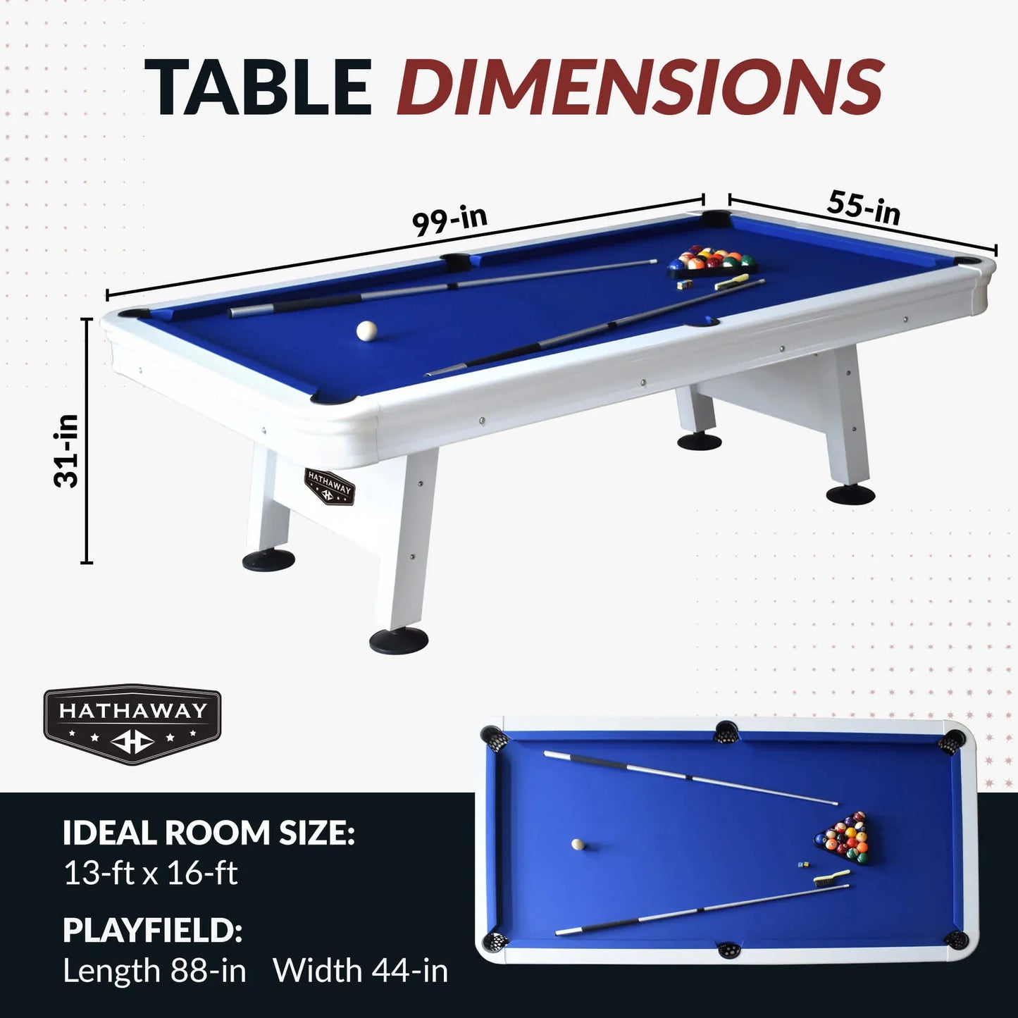 Hathaway Alpine 8-ft Outdoor Pool Table