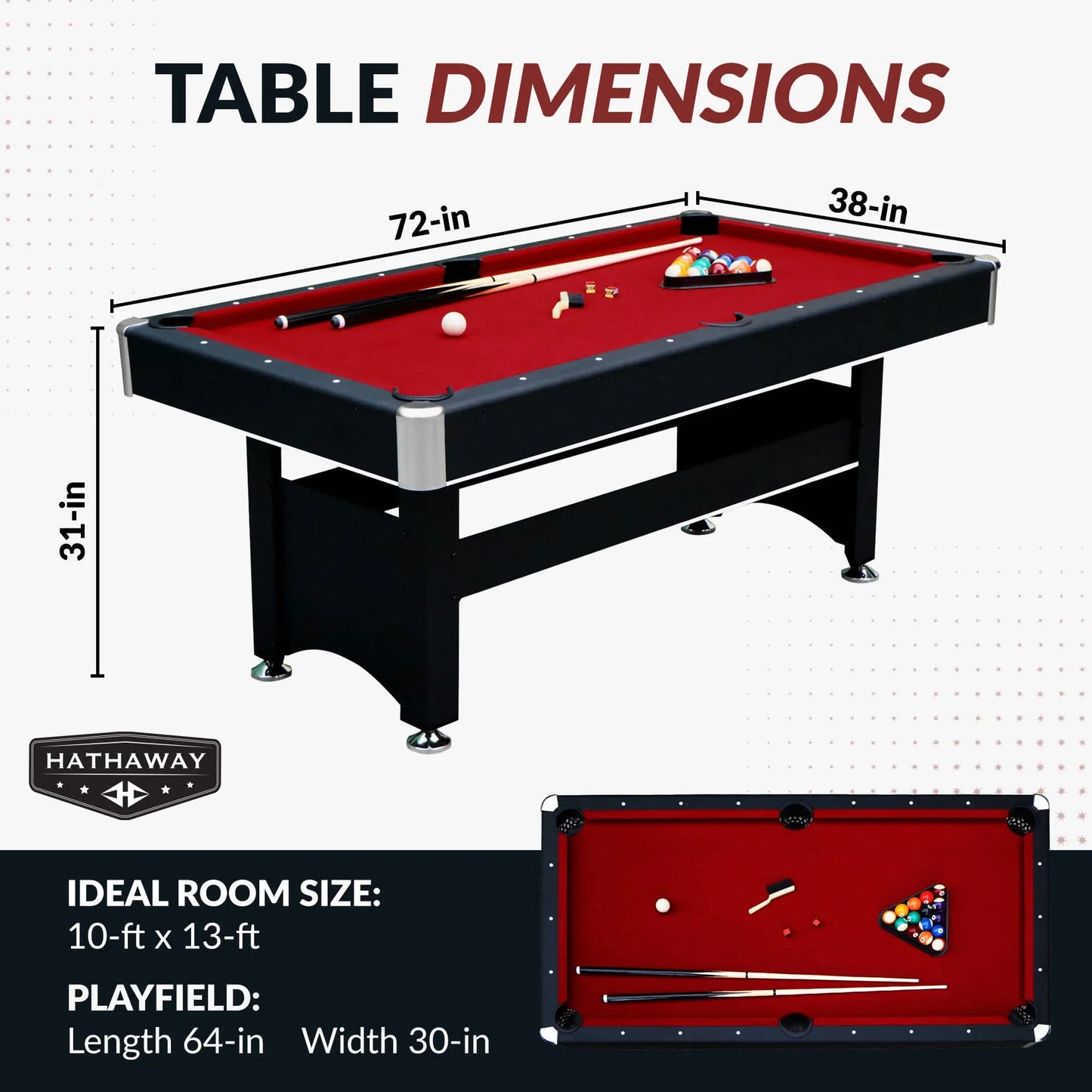 Hathaway Spartan 6-ft Pool Table with Table Tennis Top