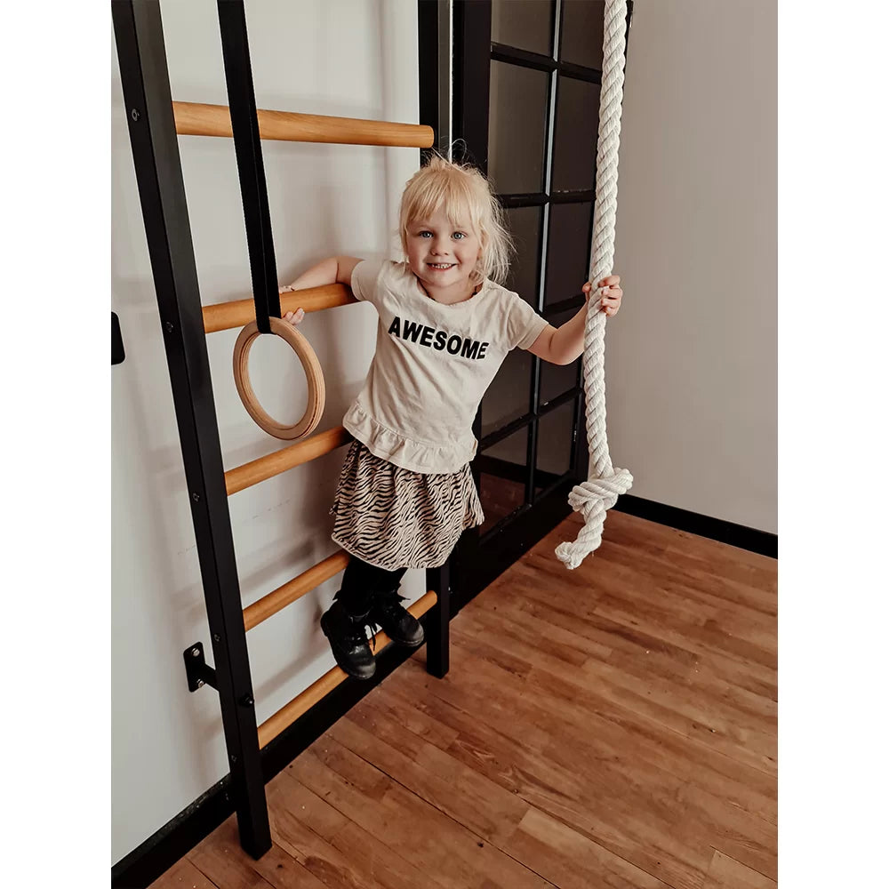 BenchK 221 Gymnastic Wall Bars with Ring and Swing Accessories