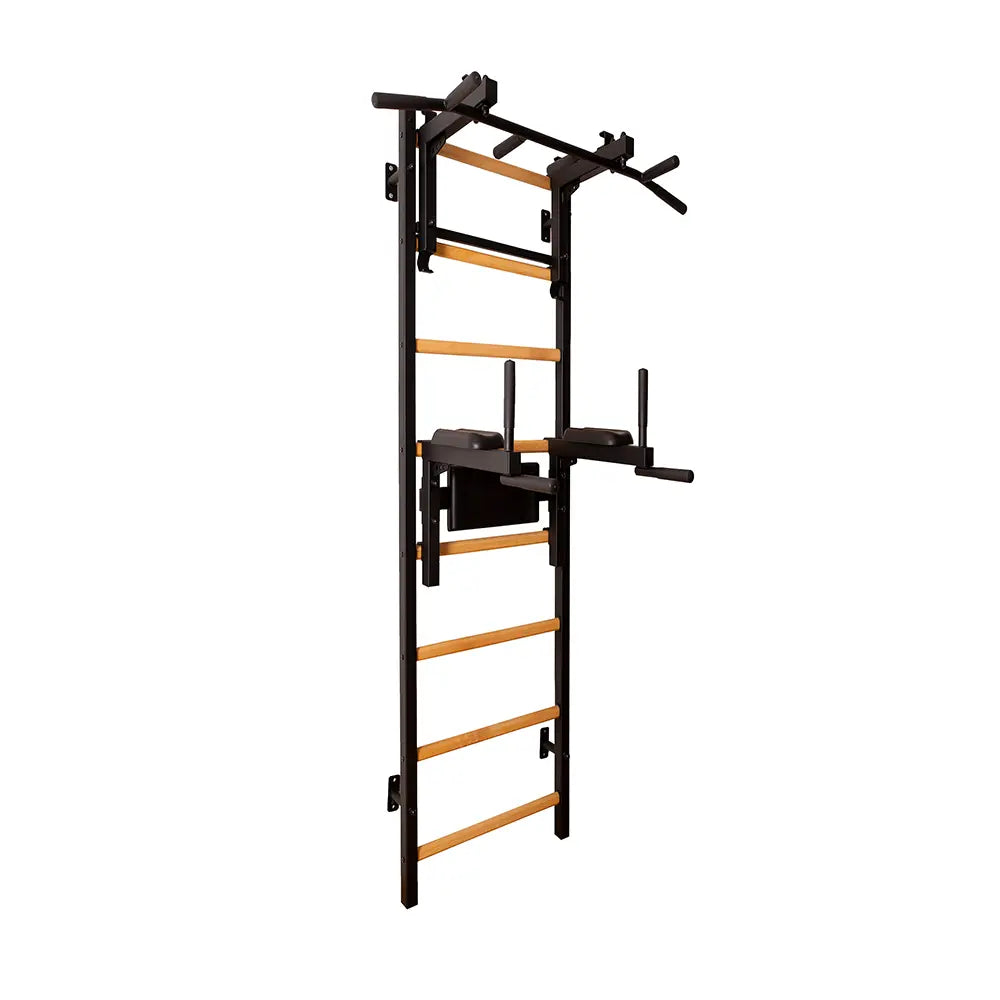 BenchK 232 Gymnastic Wall Bars with Dip Bar and Conversion Pull-Up Bar / Barbell Holder