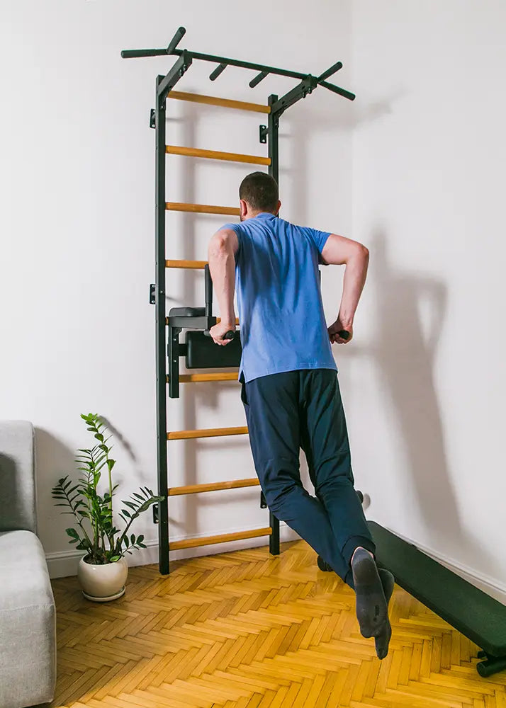 BenchK 723 Gymnastic Ladder with Workout Bench for Home Gym or Fitness Room