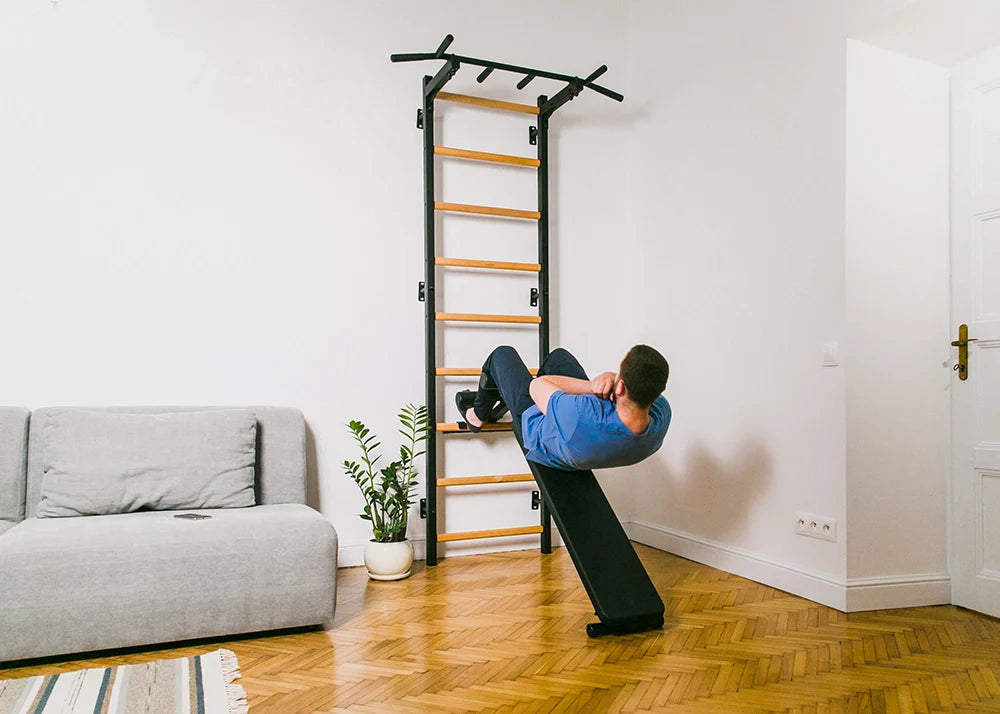 BenchK 723 Gymnastic Ladder with Workout Bench for Home Gym or Fitness Room
