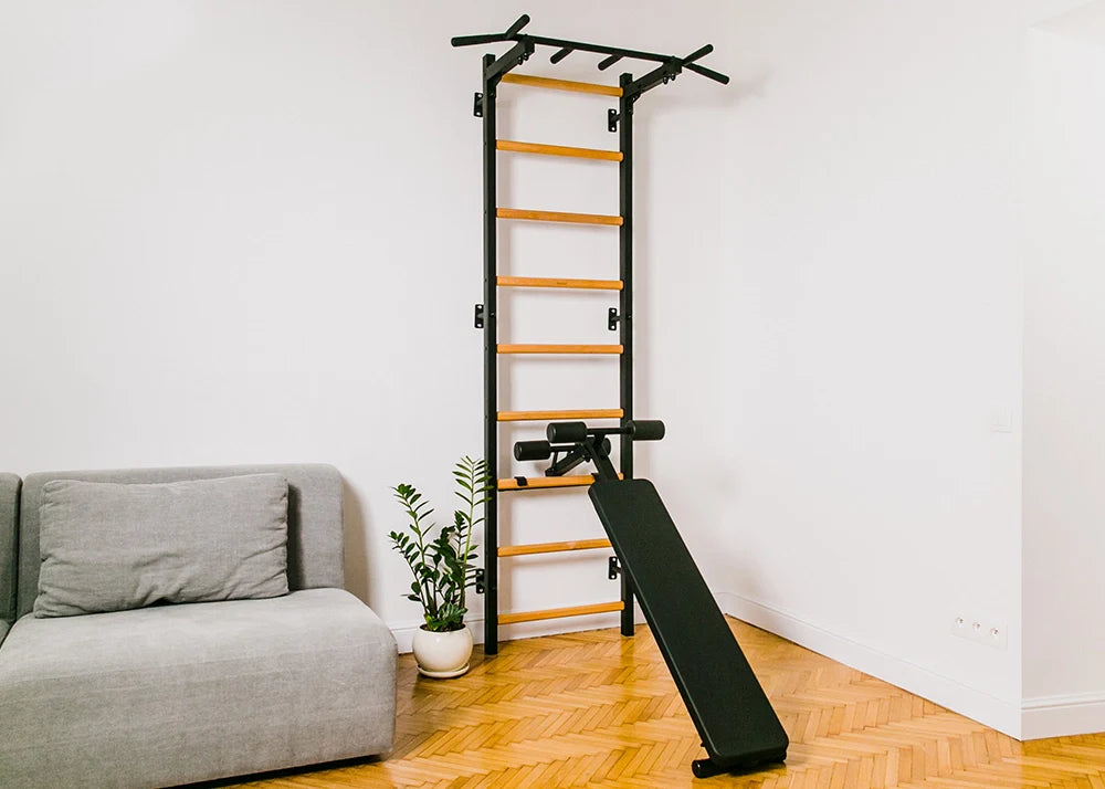 BenchK 723 Gymnastic Ladder with Workout Bench for Home Gym or Fitness Room