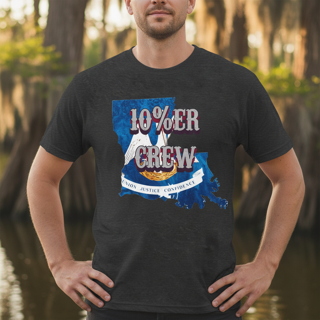 Walton & Johnson: 10%er Crew Louisiana Tee - 4LibertyShop.com