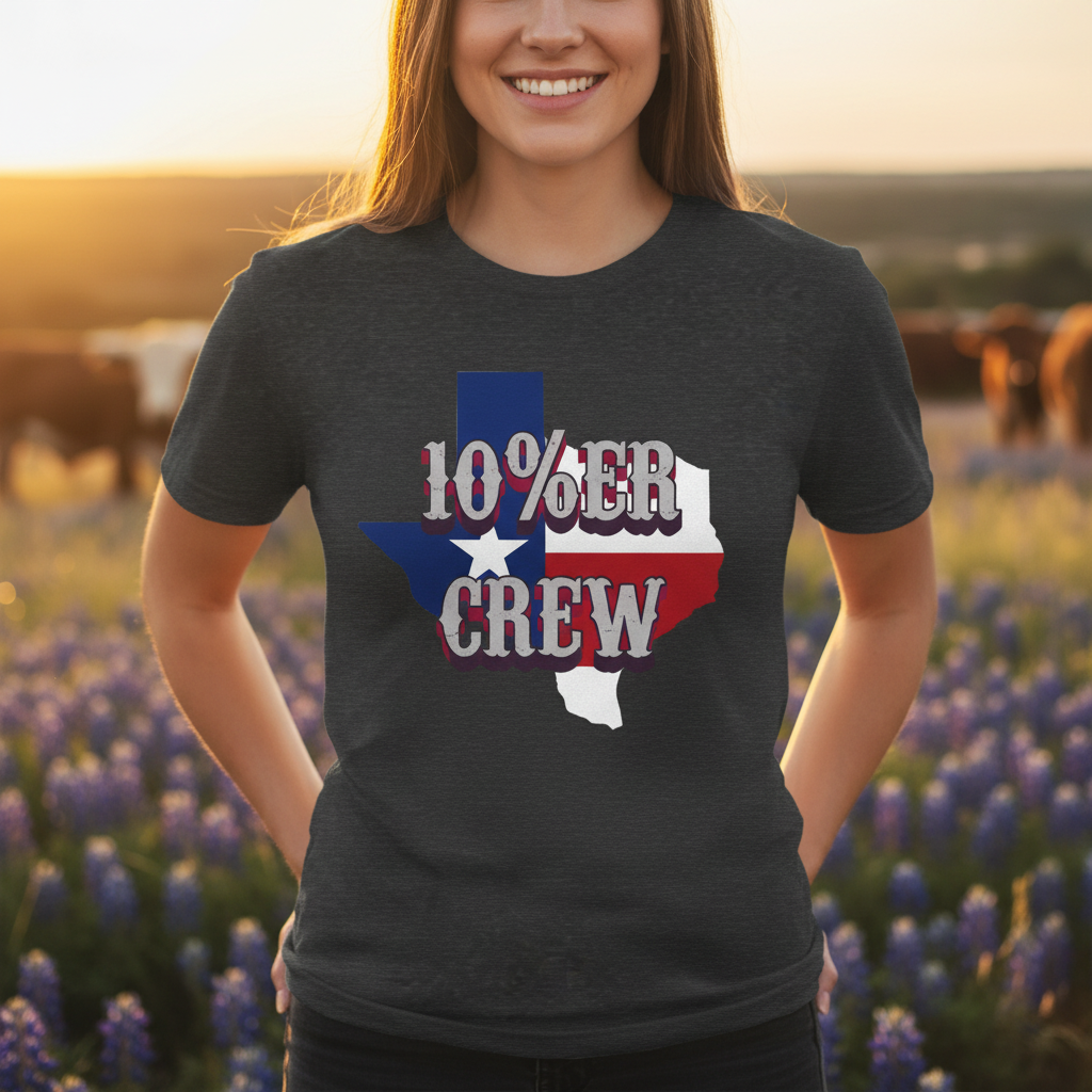 Walton & Johnson: 10%er Crew Texas Tee - 4LibertyShop.com