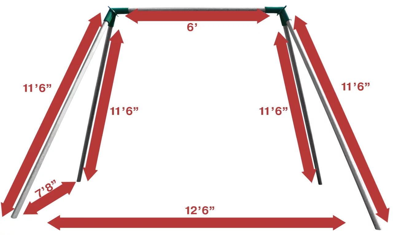 8 ft Residential Swing Set - 1 Swing 1 Bay (S81)