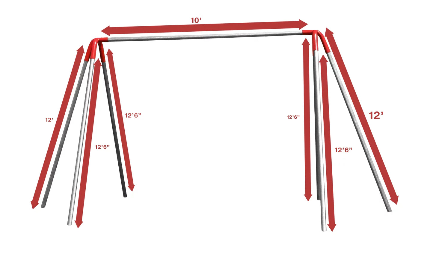 10 ft Commercial Swing Set - 2 Swings 1 Bay Heavy Duty