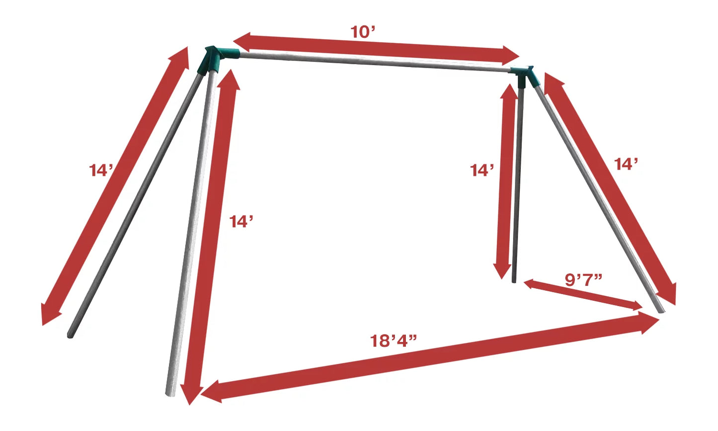 10 ft Residential Swing Set - 2 Swing 1 Bay (S102)