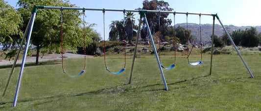 8 ft Residential Swing Set 4 Swings 2 Bay Heavy Duty