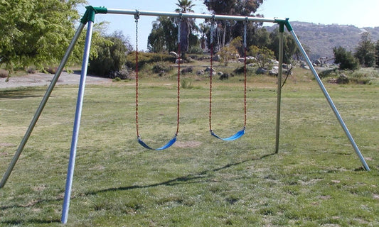 8 ft Residential Swing Set 2 Swings 1 Bay Heavy Duty