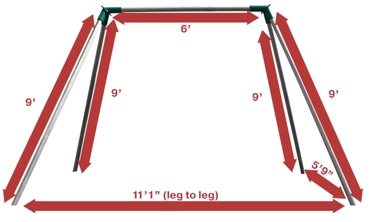 6 ft Residential Swing Set - 1 Swing 1 Bay (S61o)