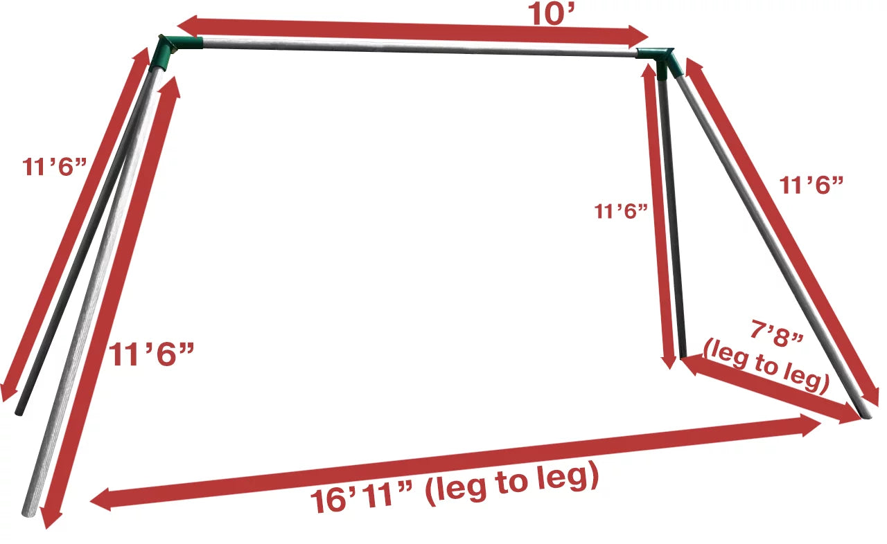 8 ft Residential Swing Set 2 Swings 1 Bay Heavy Duty