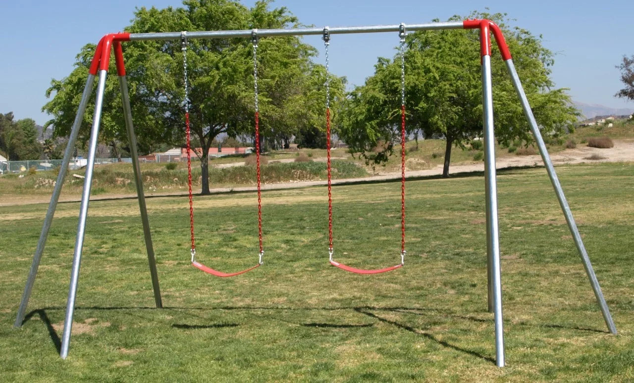 10 ft Commercial Swing Set - 2 Swings 1 Bay Heavy Duty