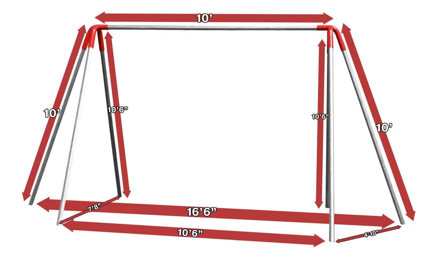 8 ft Commercial Swing Set 2 Swings 1 Bay Heavy Duty