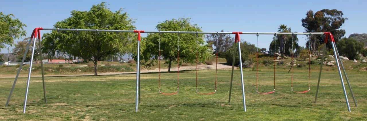 8 ft Commercial Swing Set 6 Swings 3 Bay Heavy Duty