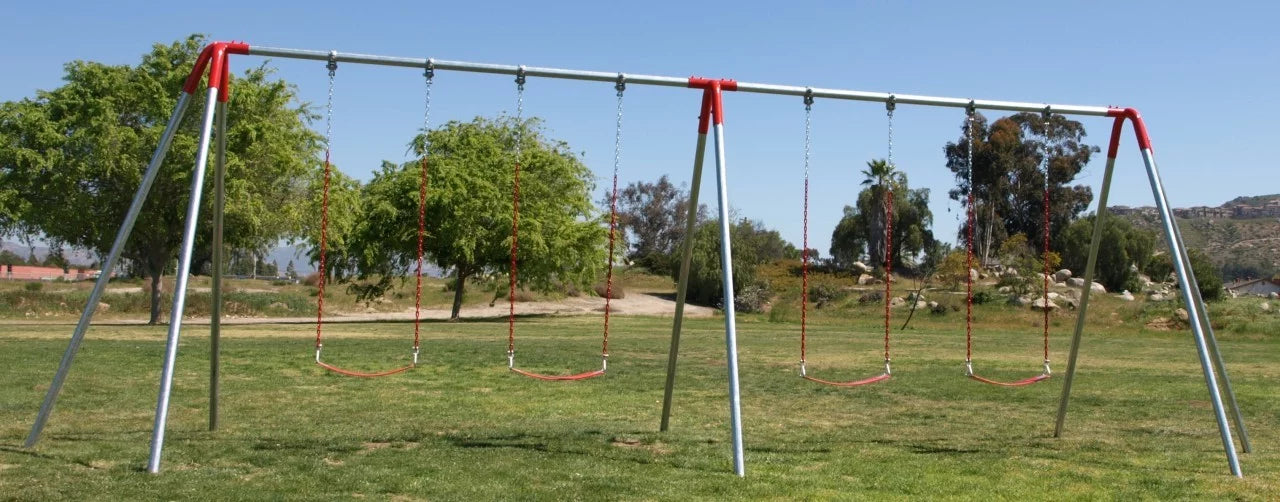 10 ft Commercial Swing Set - 4 Swings 2 Bay Heavy Duty