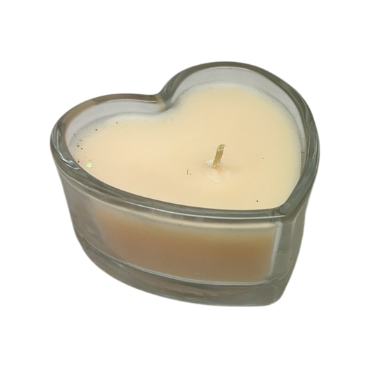 Heart Shaped Fresh Linen Scented Jar Candle  - Clear