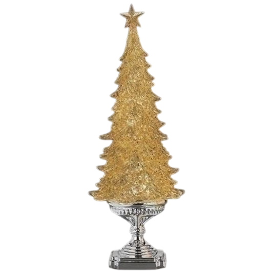 Gold Lighted Glitter Swirl Tree – 20 Inch