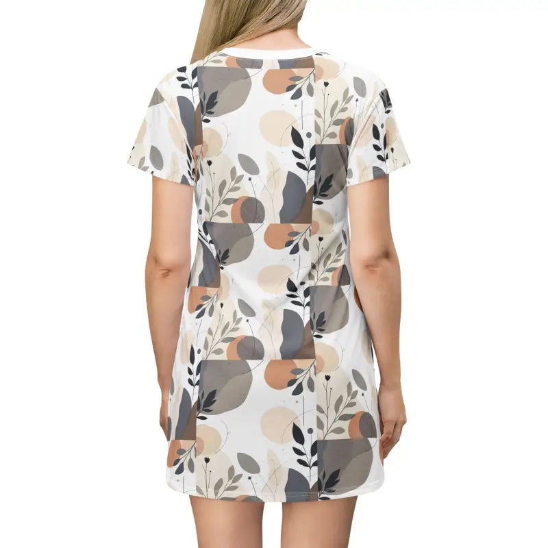 Ocean State Styles T Shirt Dress Abstract Floral Relaxed Fit