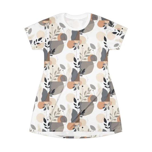 Ocean State Styles T Shirt Dress Abstract Floral Relaxed Fit