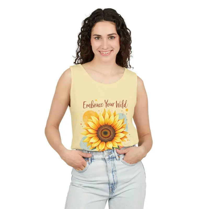 Ocean State Styles Tank Top Vibrant Sunflower Print