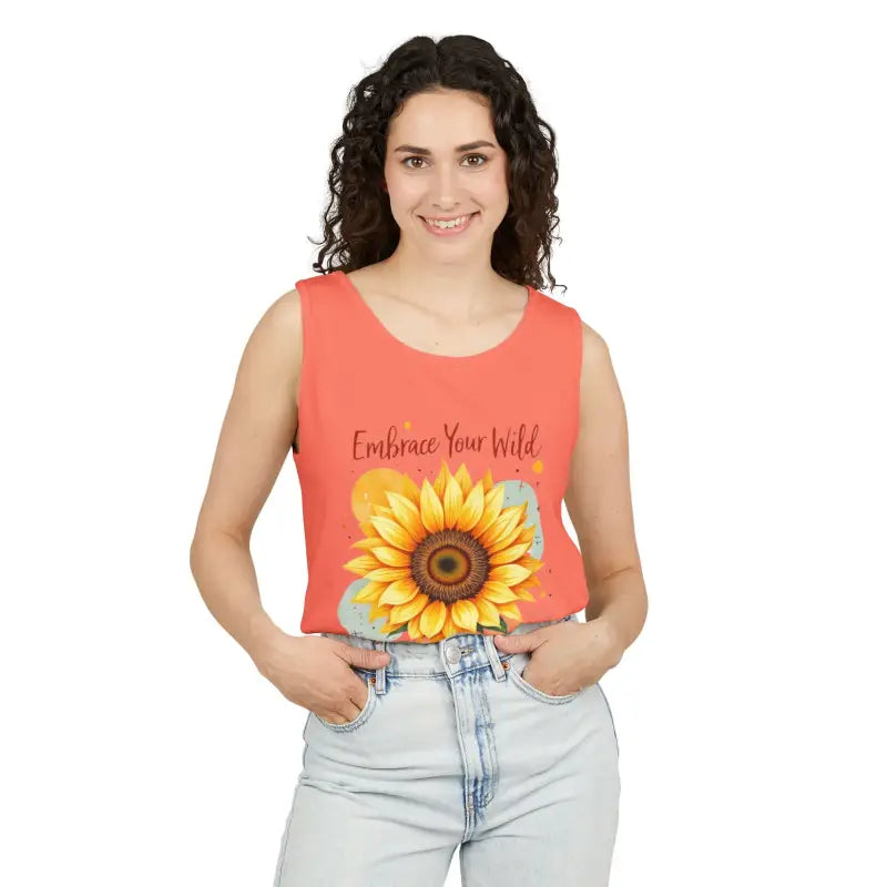 Ocean State Styles Tank Top Vibrant Sunflower Print