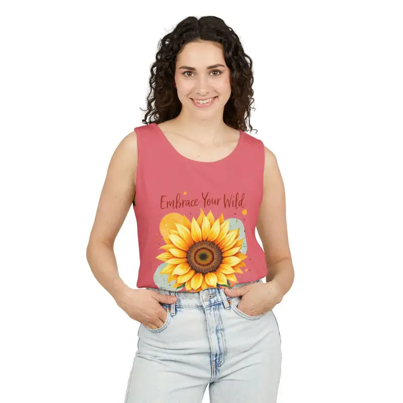 Ocean State Styles Tank Top Vibrant Sunflower Print