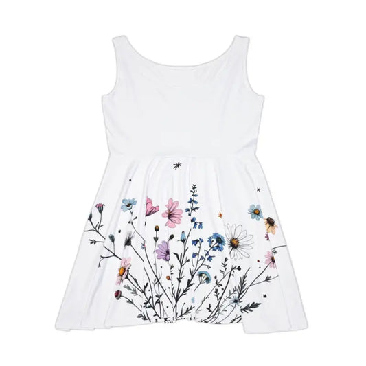 Ocean State Styles Floral Print Sleeveless Skater Dress