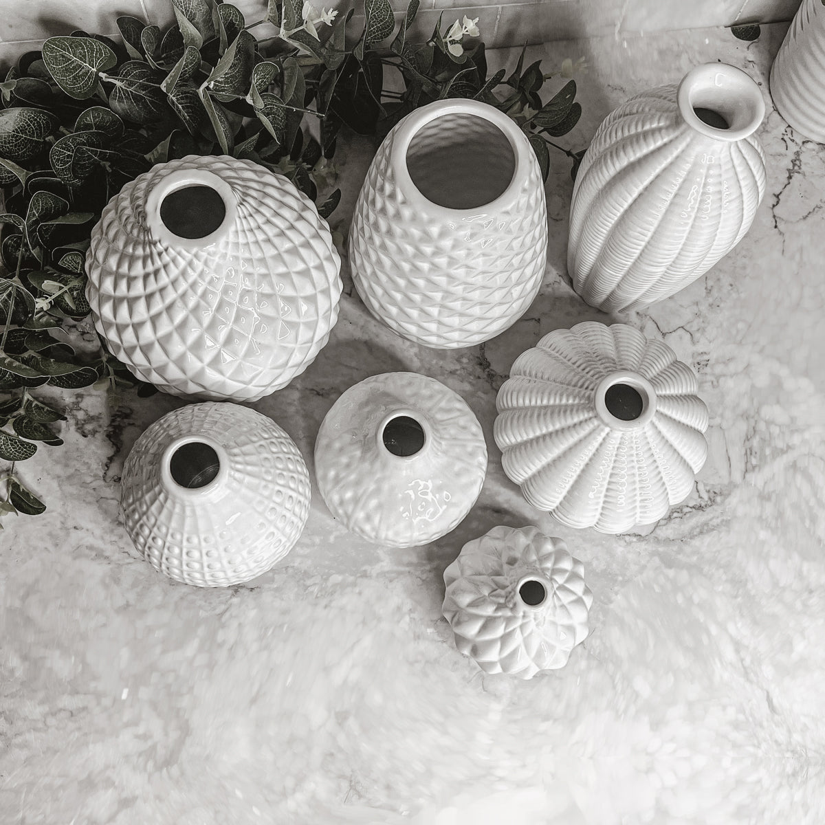 Whitney Ceramic Vases White Artisan Decorative Vase Set Or Single For Mantel