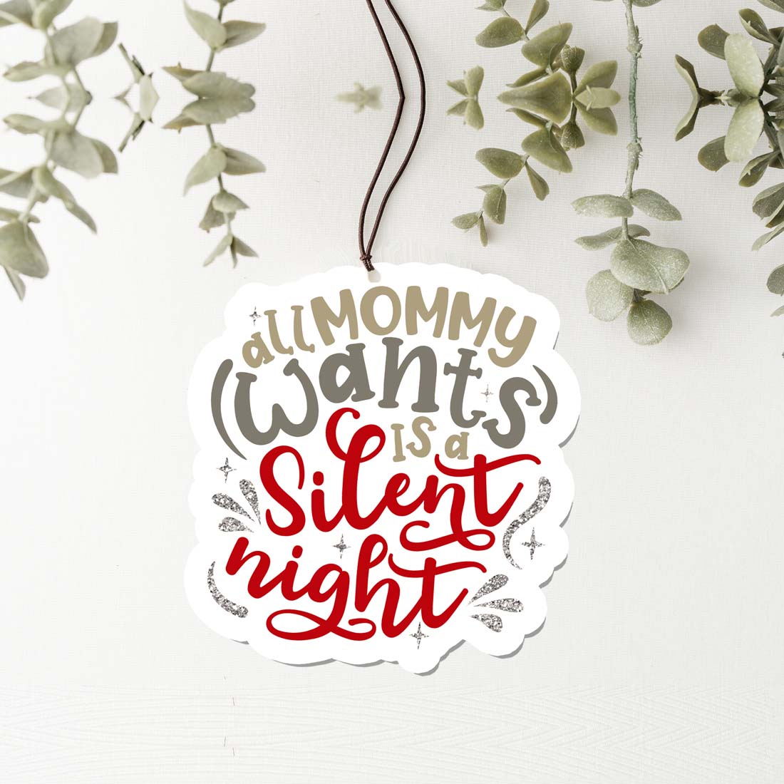Silent Night Hanging Air Freshener Holiday Scented Car Home Ornament Pine Winter Spice