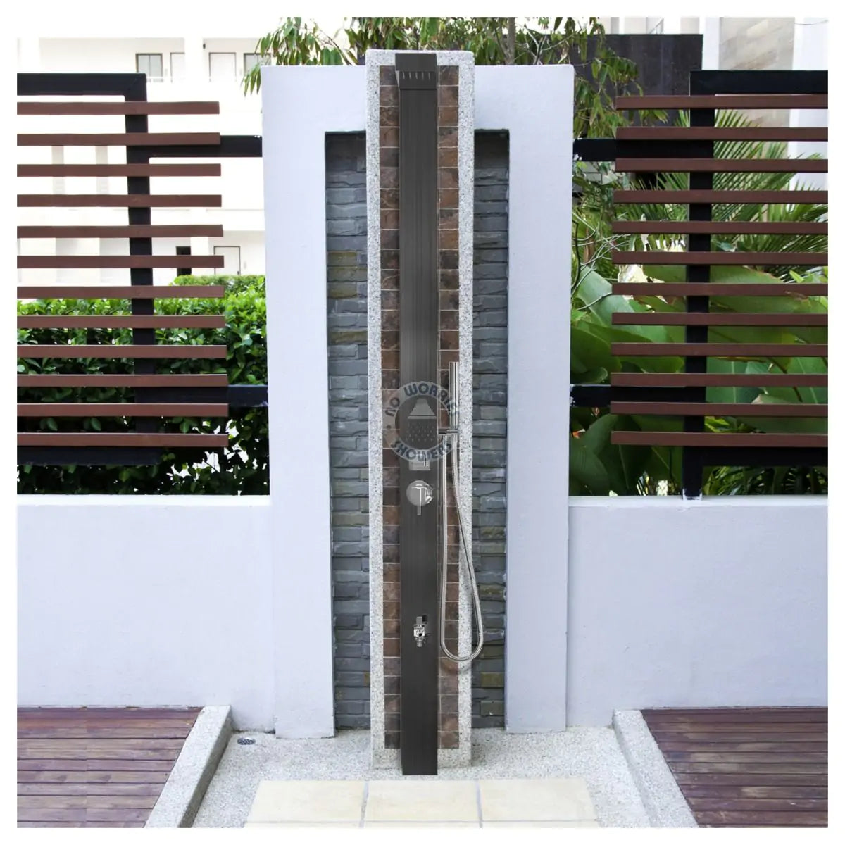 No Worries Showers Windsor Black ADA 316L Marine Grade Stainless Steel Outdoor Pool Shower