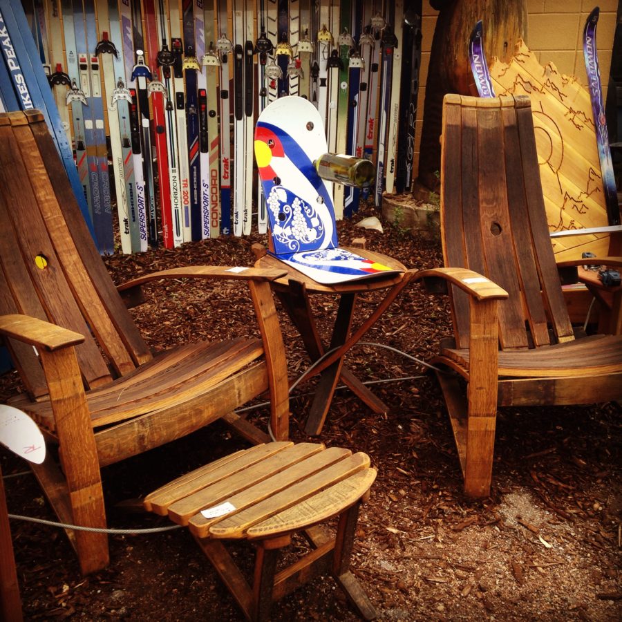Colorado Ski Furniture Wine or Whiskey Barrel Chair