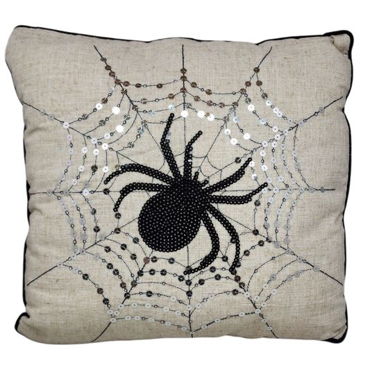 Sparkling Spider Web Pillow