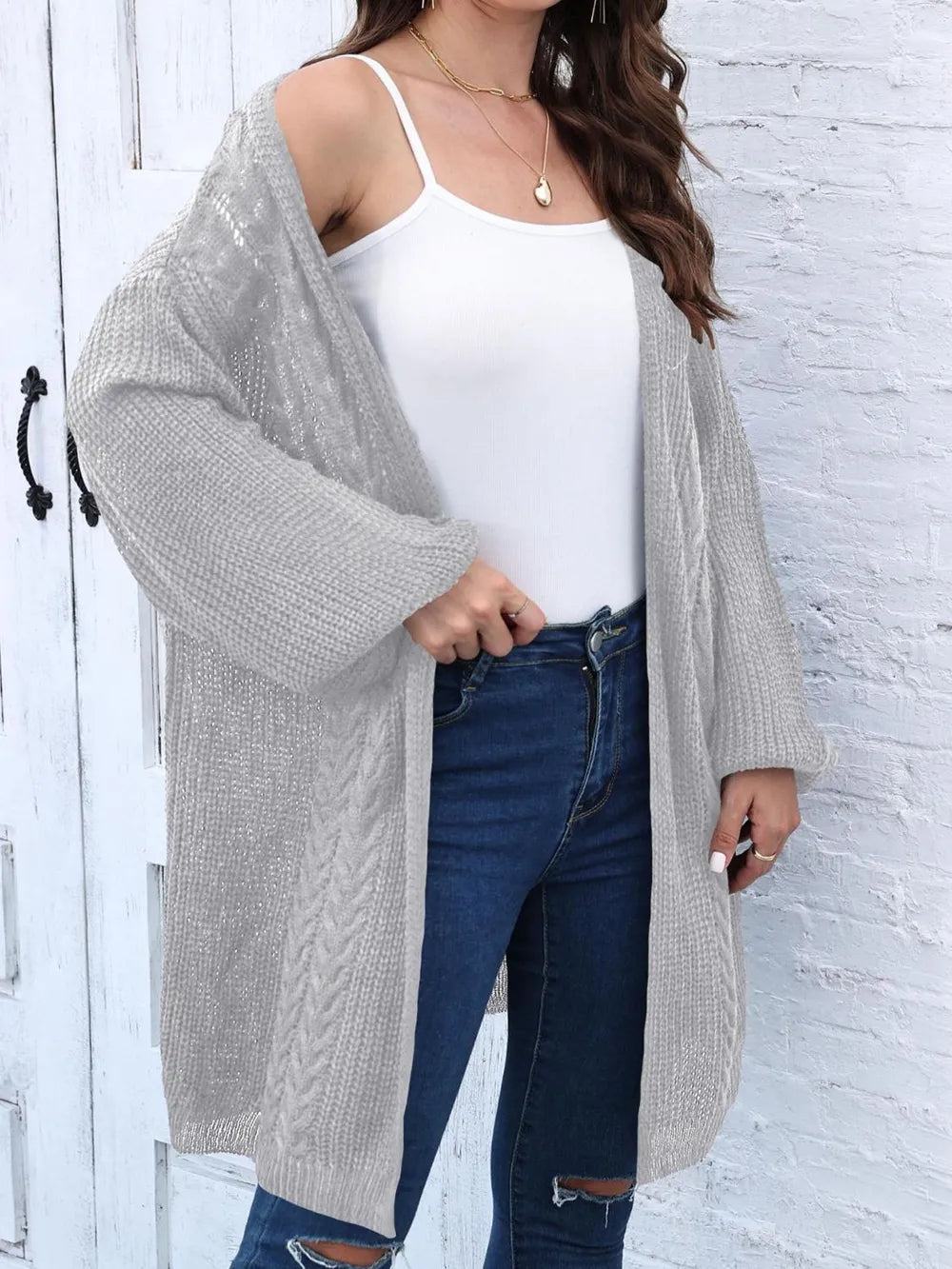 Women's Spring and Autumn New Woven Sweater Loose Casual Sweater Jacket