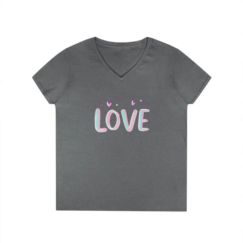 Ocean State Styles Womens V Neck Love Tee T Shirt Casual