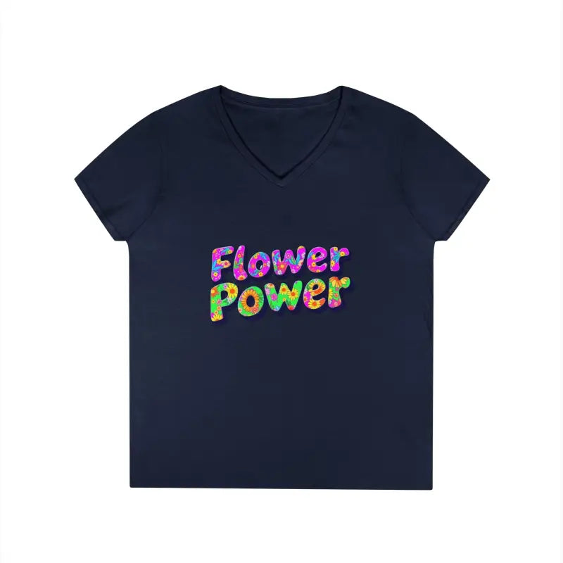 Ocean State Styles T Shirt Flower Power Women V Neck