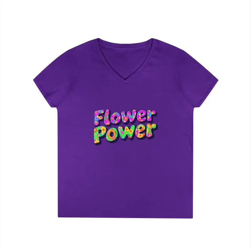 Ocean State Styles T Shirt Flower Power Women V Neck