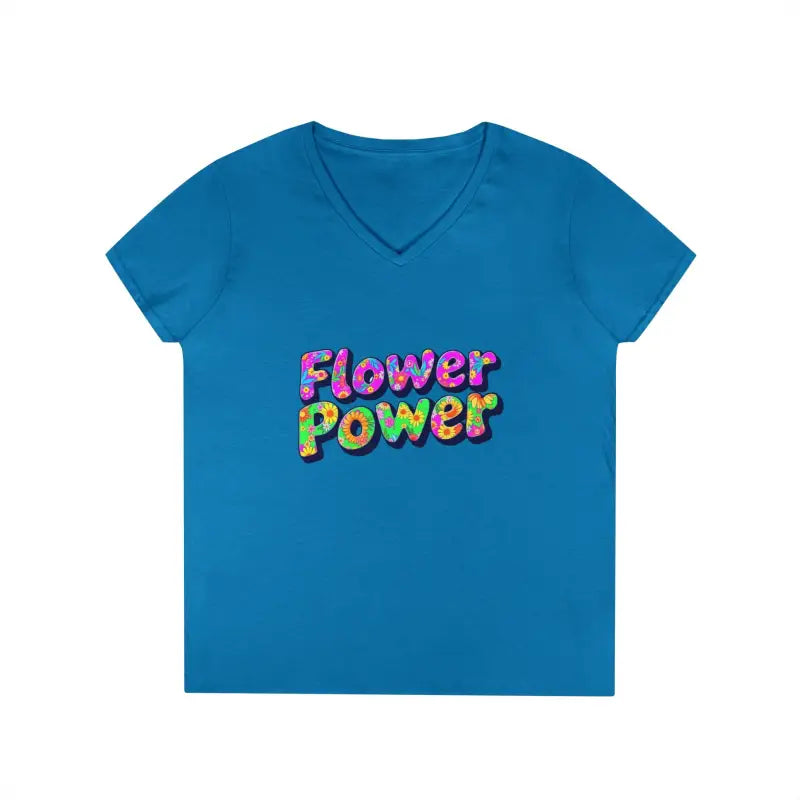Ocean State Styles T Shirt Flower Power Women V Neck