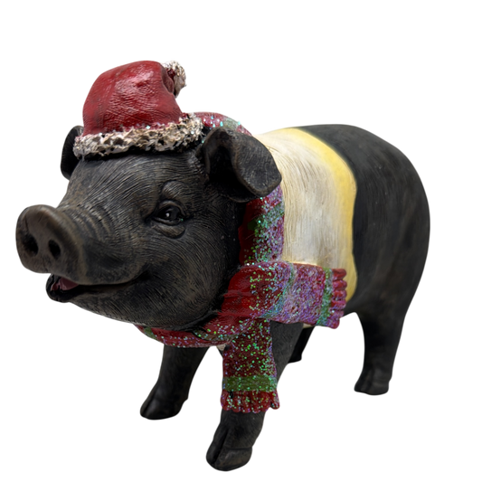 Pig Wearing Scarf Figurine